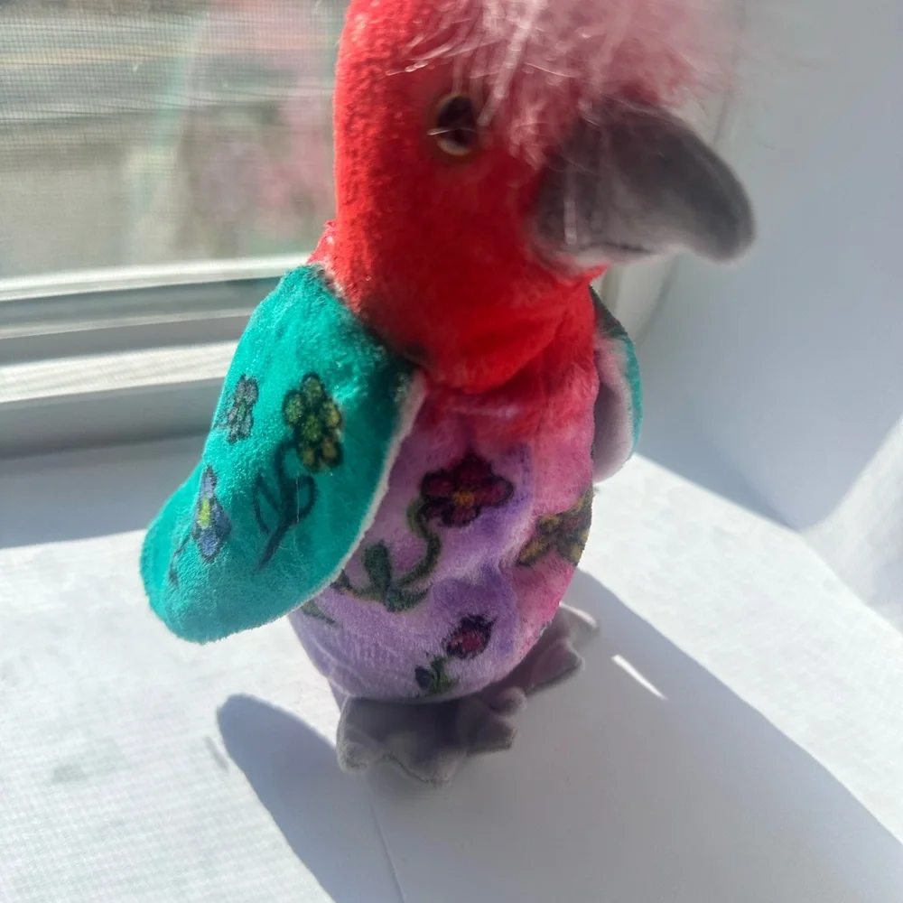 Ty beanie baby Colorful Plush Bird Toy one of kind hand painted
